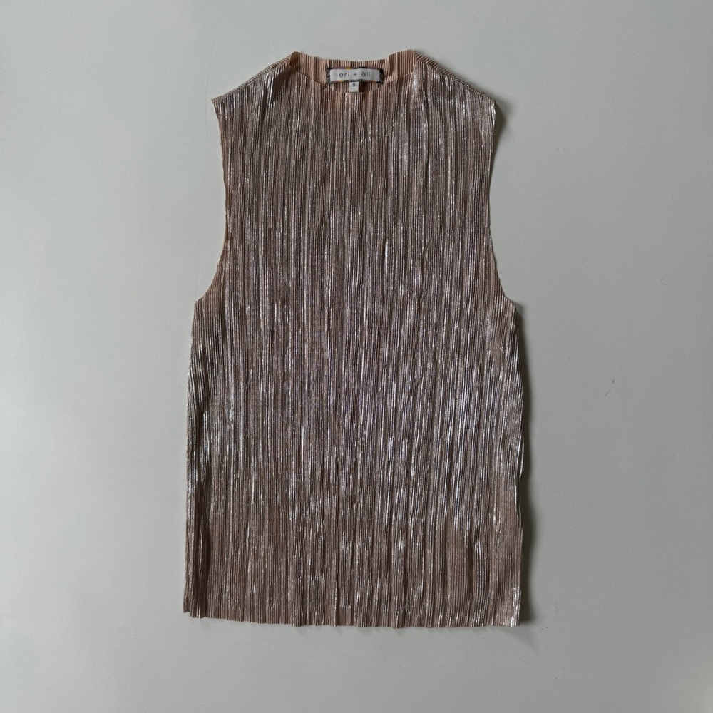 Anthropologie Eri + Ali Gold Metalic Sleeveless Shell